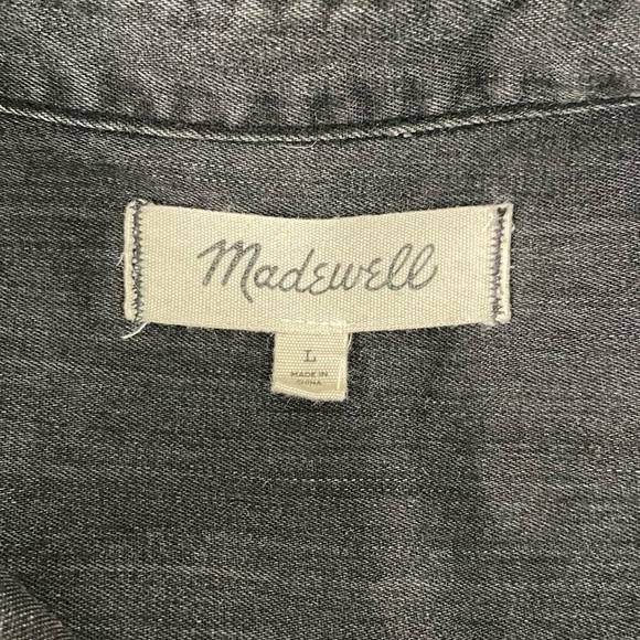 Madewell Charcoal Denim Shirt Dress Minimal - Picture 5 of 8